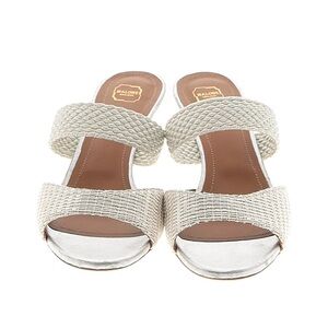Malone Souliers Milena Woven Silver Sandals